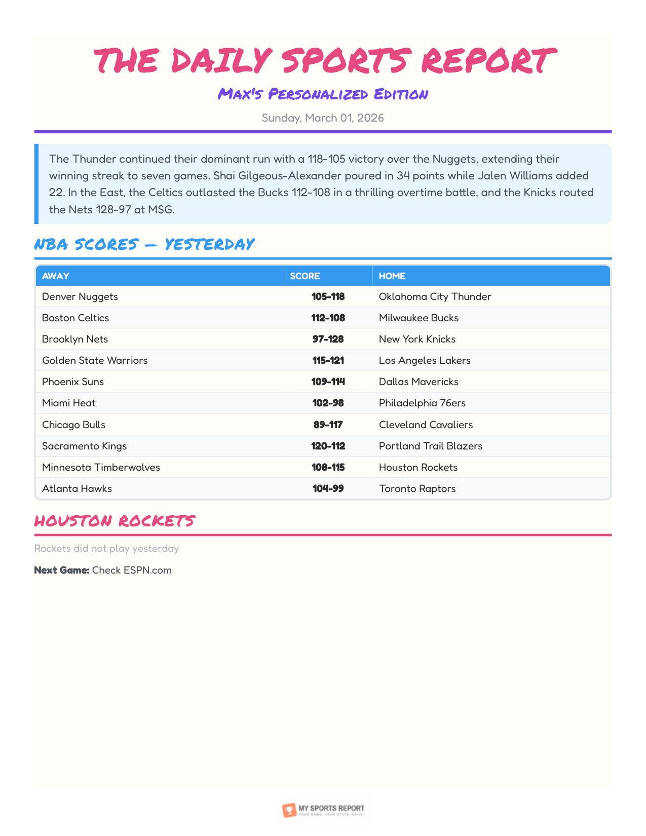 Kids theme sample report — big and playful